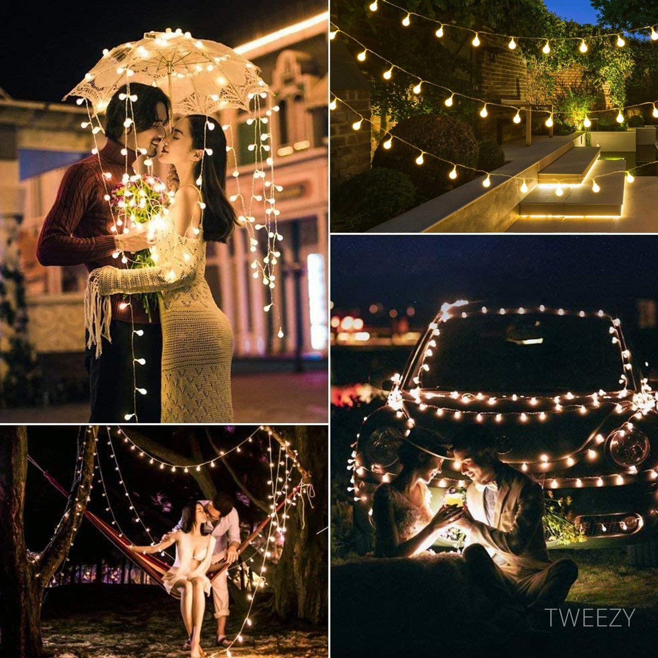 Світлодіодна гірлянда з кульок на батарейках  на 40 лампочок 6м (теплий білий)