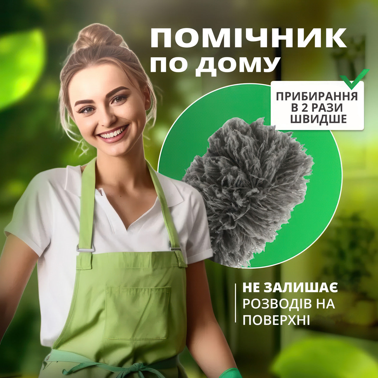 Щітка для пилу з телескопічною ручкою 2,5 метра - антистатична щітка для прибирання високих і важкодоступних місць