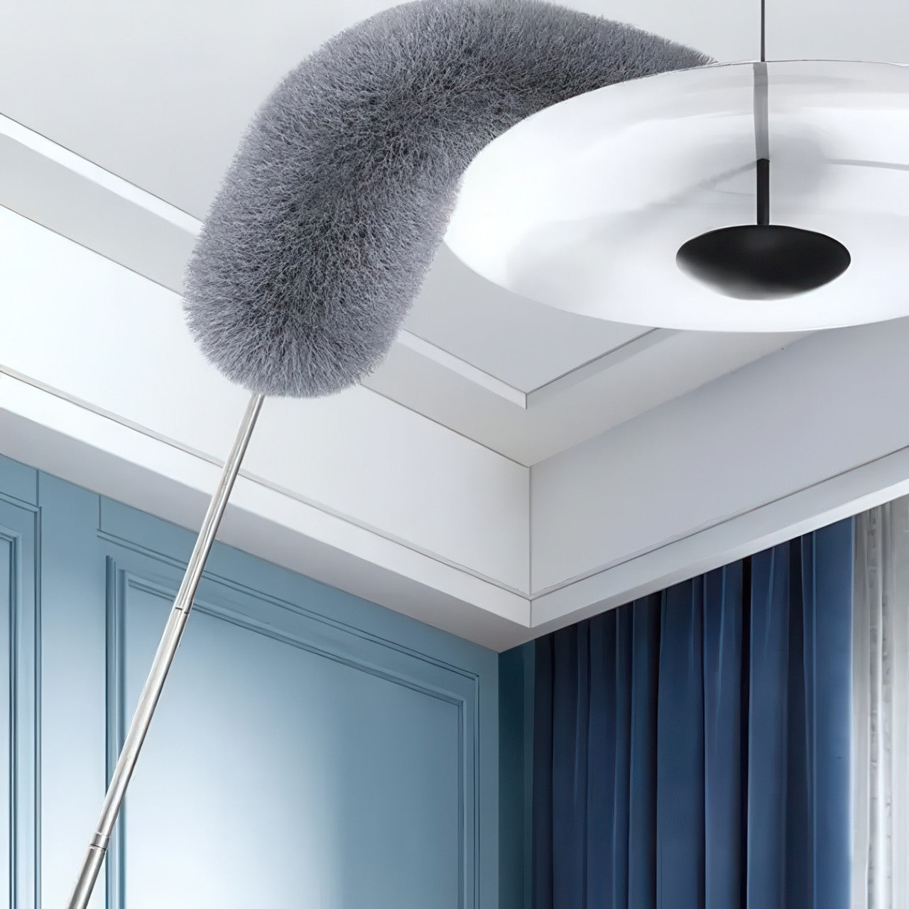 Щітка для пилу з телескопічною ручкою 2,5 метра - антистатична щітка для прибирання високих і важкодоступних місць