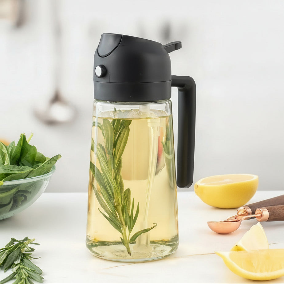 Диспенсер дозатор з розпилювачем для олії, оцту та соусів (600 мл)