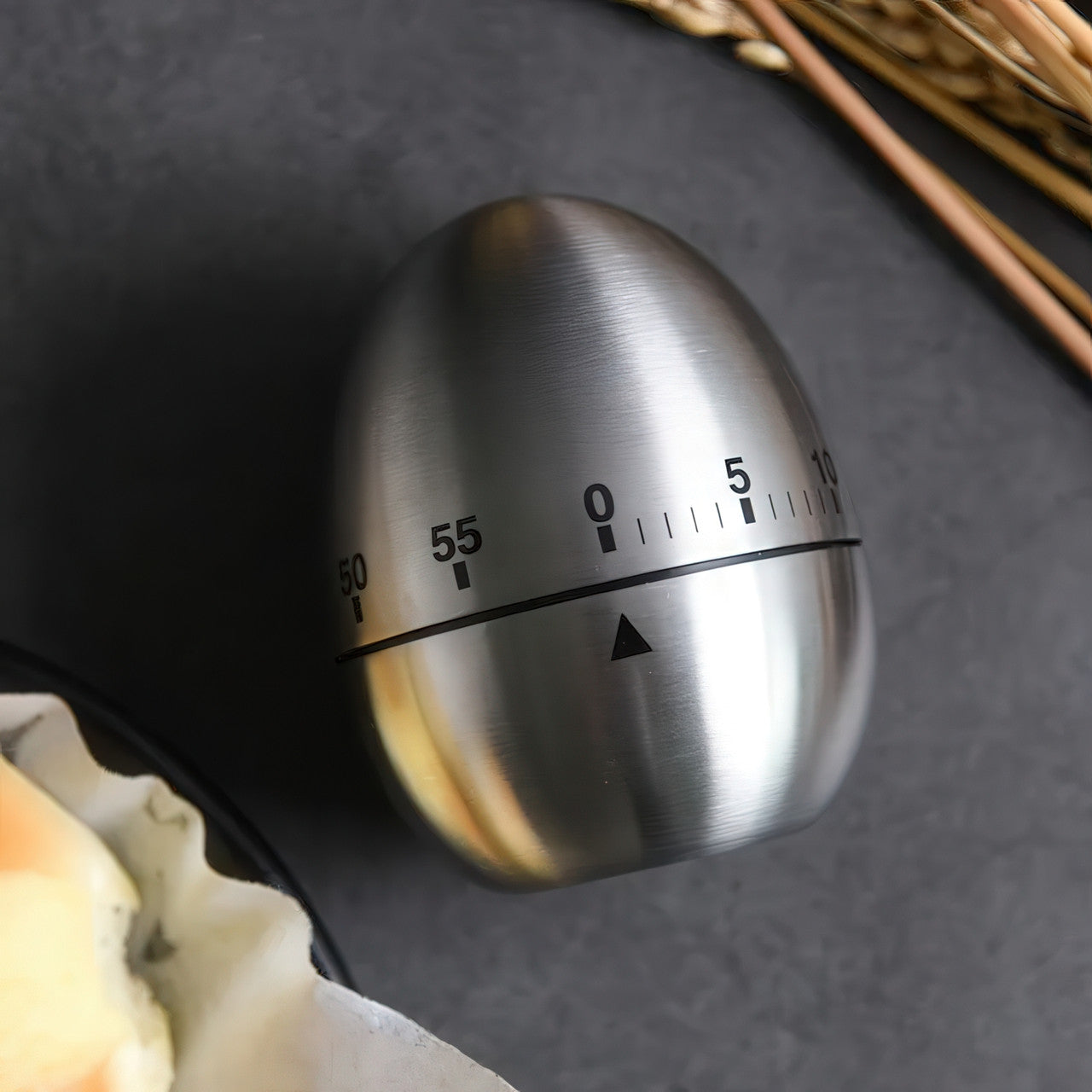 Кухонний механічний таймер у формі яйця, металевий корпус, 60 хвилин