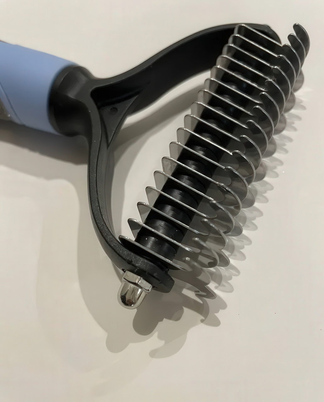 Щітка для шерсті ковтуноріз і дешеддер 2 в 1 для котів і собак, двосторонній гребінець, блакитний