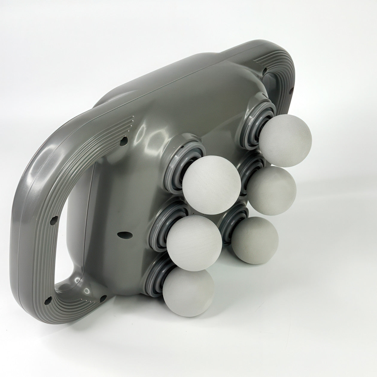 Масажер перкусійний бездротовий з 6 насадками і 9 режимами для спини, шиї і всього тіла, сірий