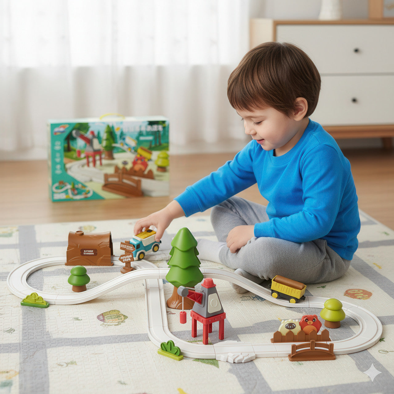 Ігровий набір залізниця Homkey FOREST TRACK (36 деталей, на батарейках)
